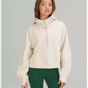 NWT Lululemon Scuba Oversized Half-Zip Hoodie in White Opal
